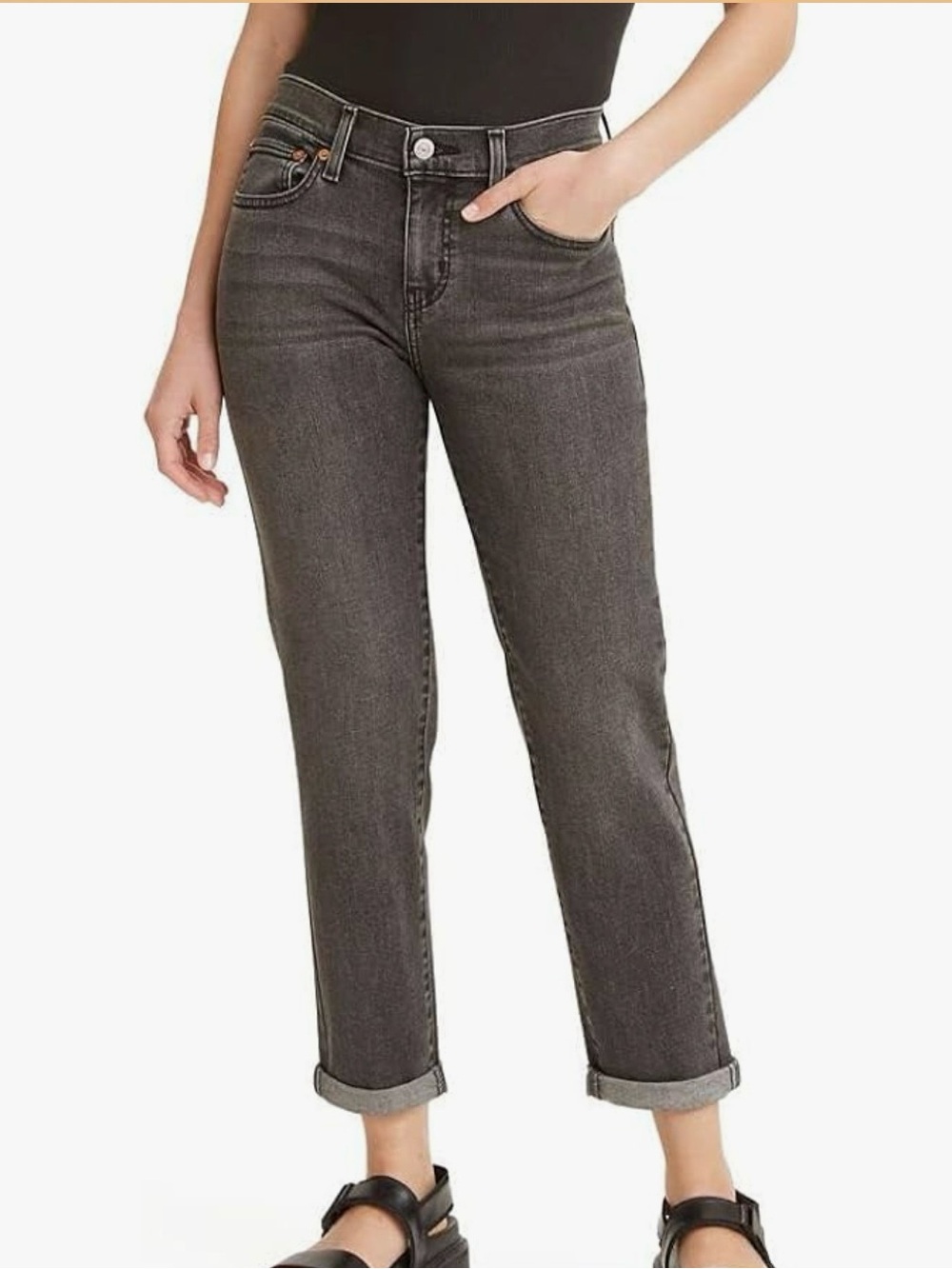 Levi's Women's Boyfriend Jeans in Charcoal